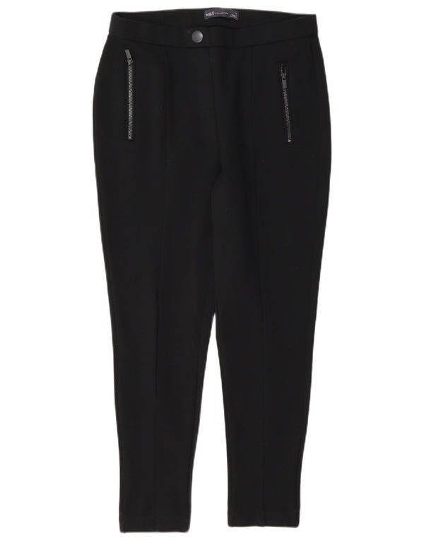 Marks & Spencer Pantalon décontracté slim pour femme UK 10 Small W27 L24 Noir