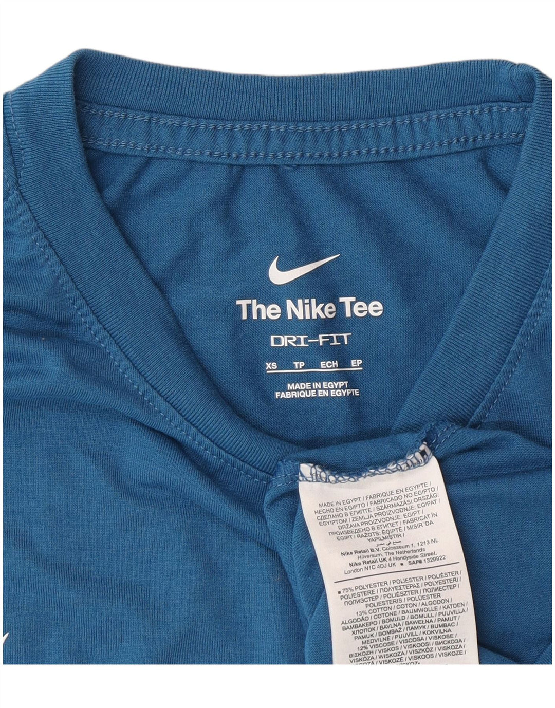 Nike Mens Dri Fit Graphic T-Shirt Top XS Bleu Polyester
