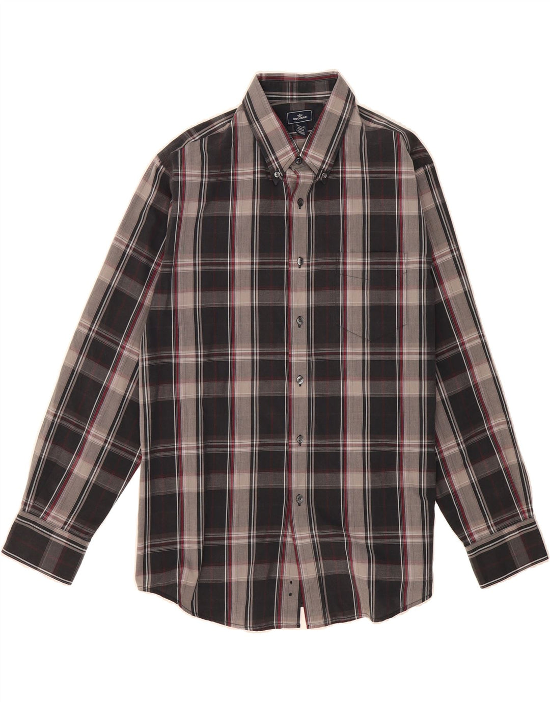 DOCKERS Mens Shirt Size 16 16 1/2 Large Grey Check Cotton Vintage Dockers and Second-Hand Dockers from Messina Hembry 