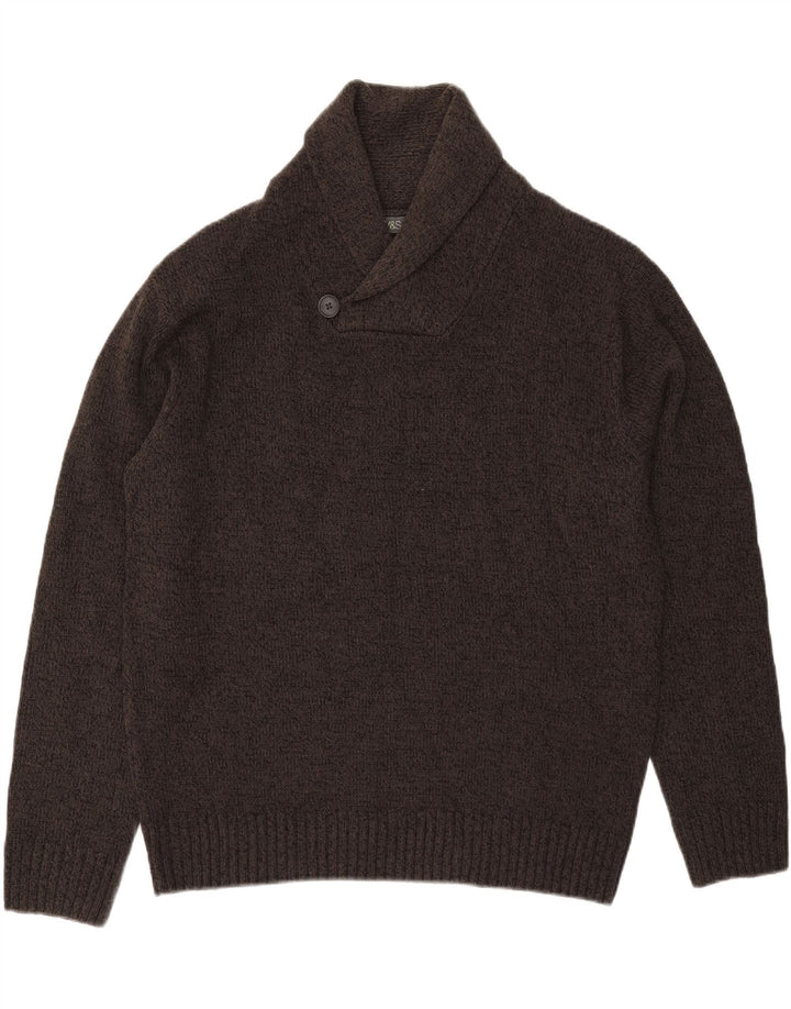 Marks & Spencer Pull col châle pour homme XL Gris Acrylique