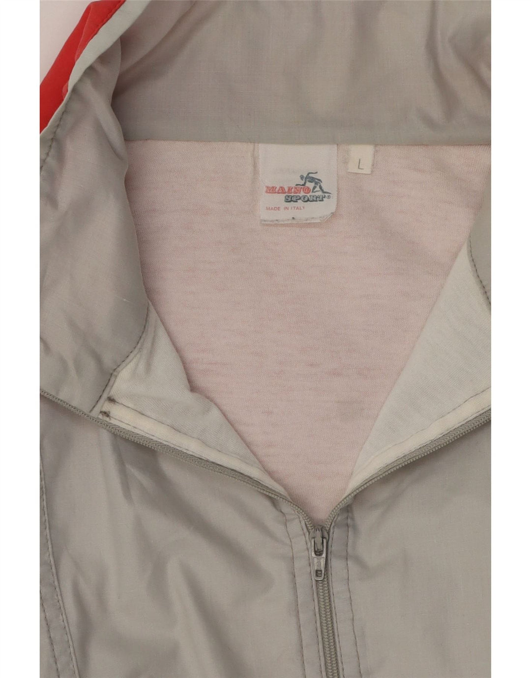 vintage Mens Pull Survêtement Top Veste Grand Gris Colorblock Coton