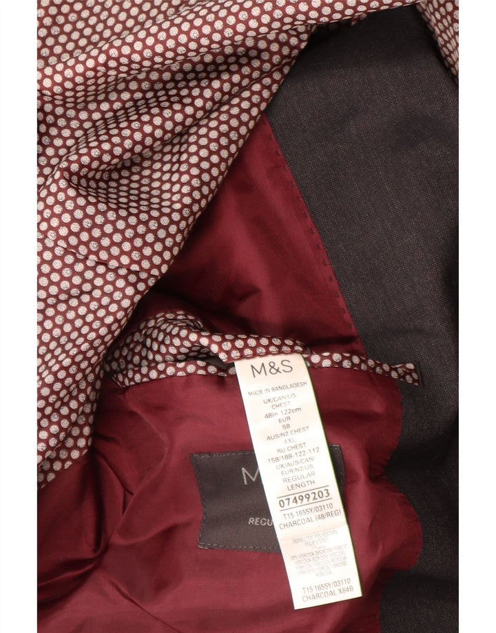Marks & Spencer Veste blazer coupe régulière à 2 boutons pour homme UK 48 4XL Gris
