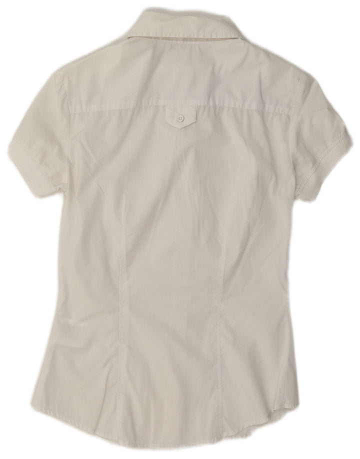 Liu Jo Chemise à manches courtes pour femme IT 40 Small Blanc Coton