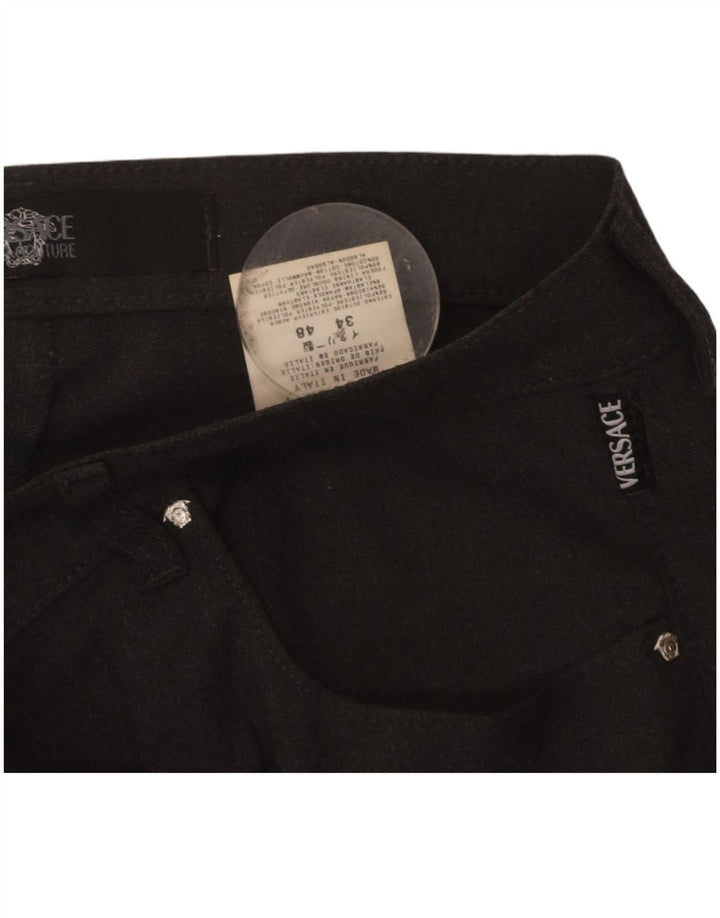 VERSACE Mens Straight Casual Trousers  W34 L31 Grey Polyester