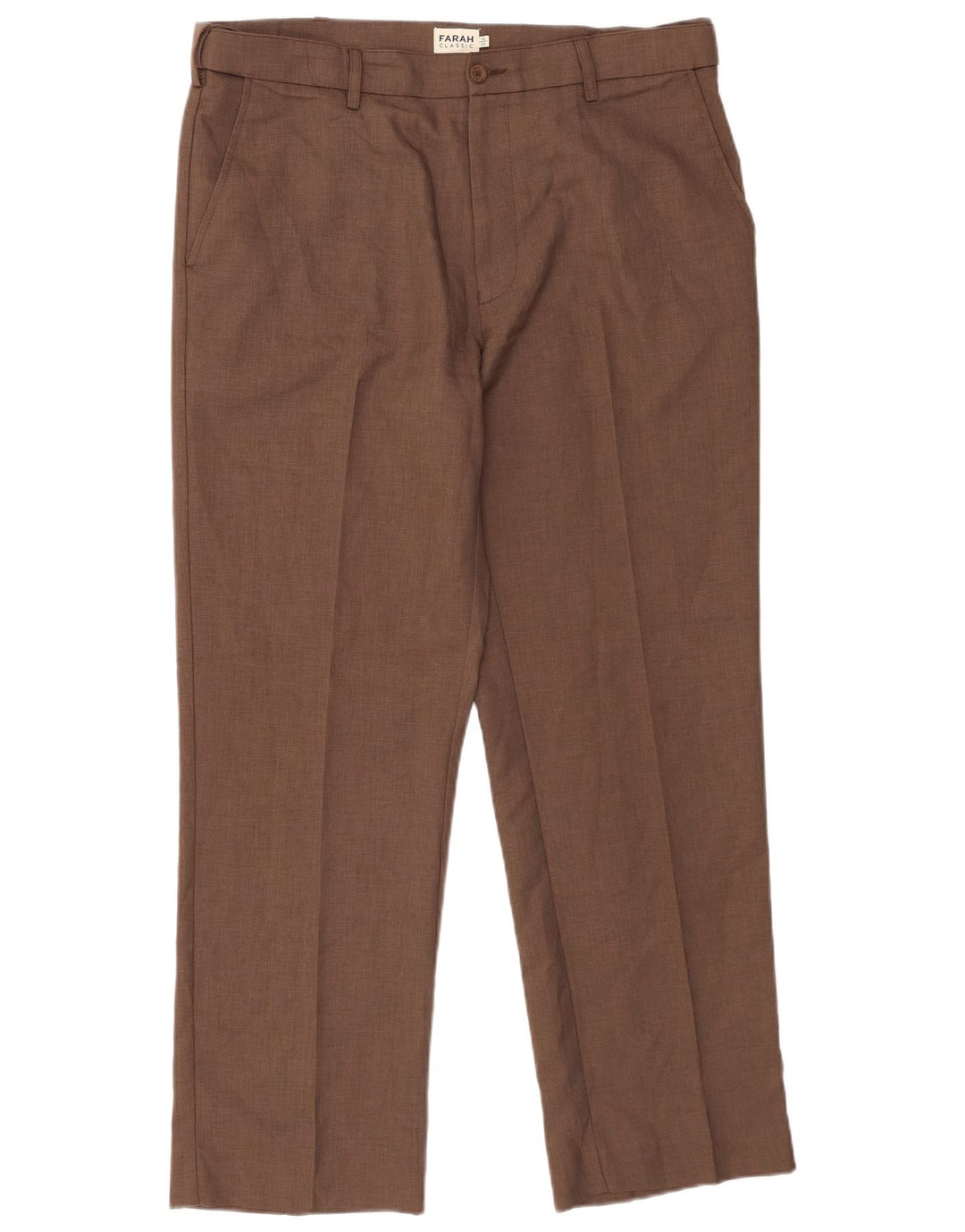 Farah Pantalon Chino Coupe Classique Homme W36 L29 Marron Polyester
