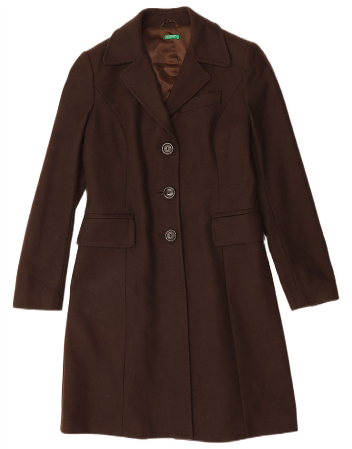 Benetton Pardessus Femme IT 44 Laine Marron Moyen