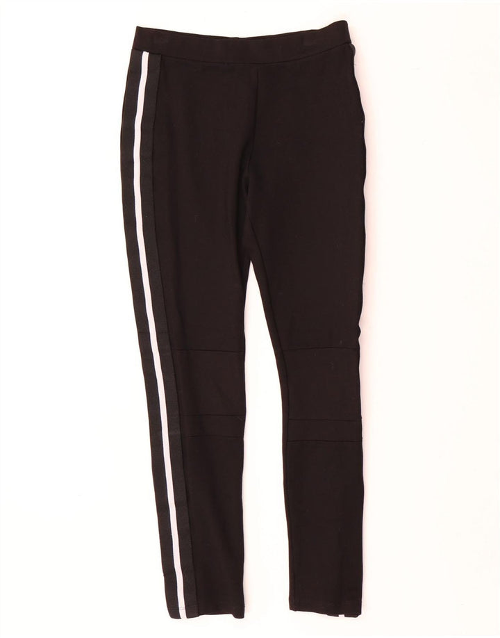 Zara Leggings Femme UK 12 Medium Noir Rayé