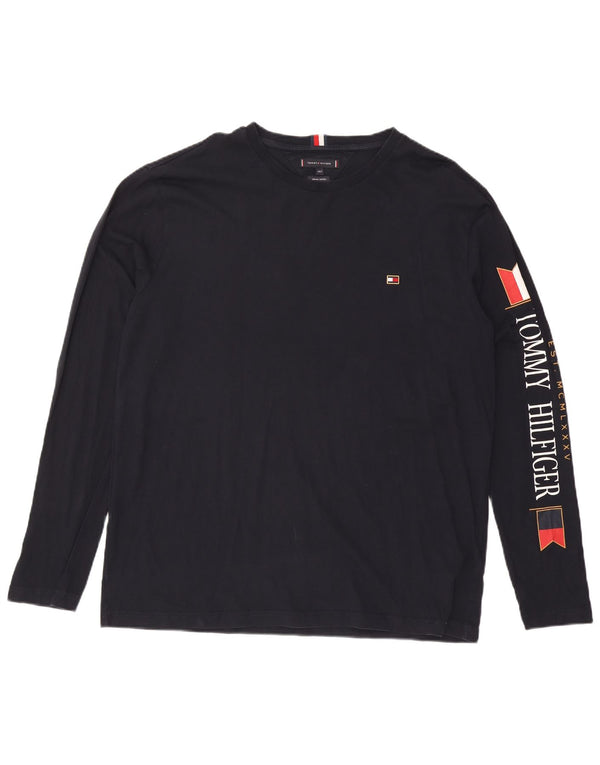 Tommy Hilfiger Haut graphique à manches longues pour homme en coton bleu marine 2XL