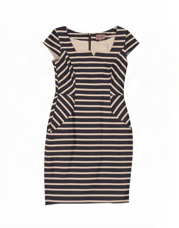 Phase Eight Robe fourreau pour femme UK 10 Petit coton rayé bleu marine
