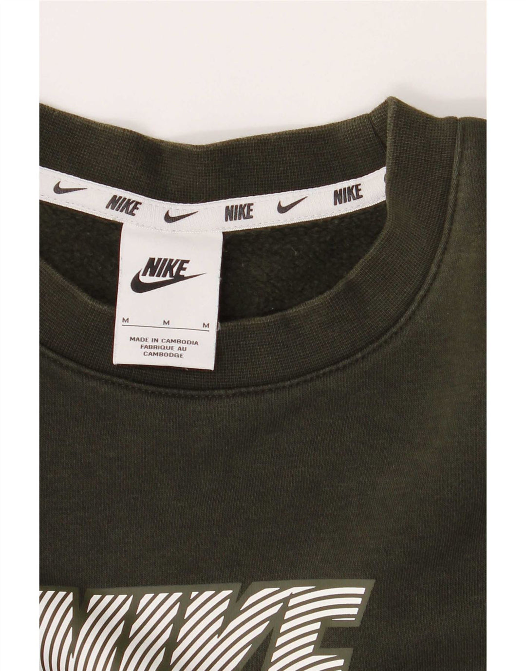 Nike Sweat-shirt graphique en coton color block kaki moyen pour homme