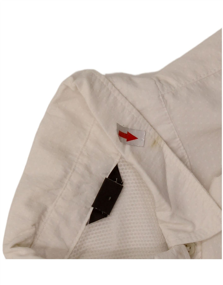 EDDIE BAUER Chemisier pour femme UK 10 Petit nylon tacheté blanc