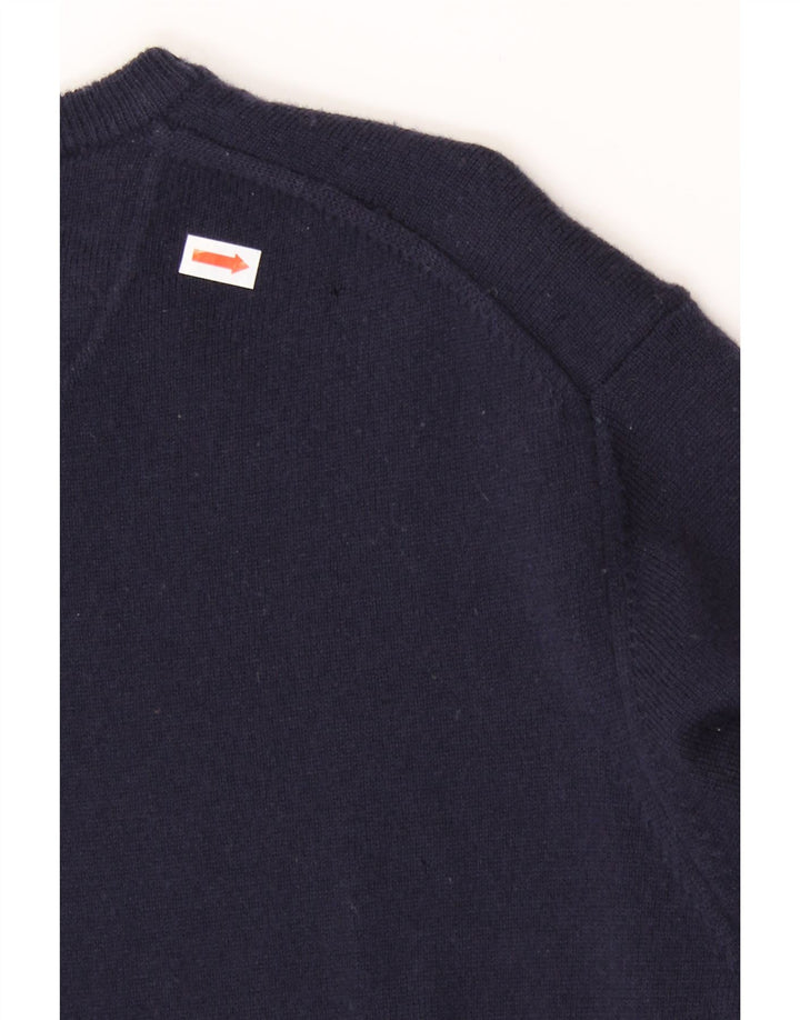 HENRY COTTONS Pull col V pour homme, grand, bleu marine