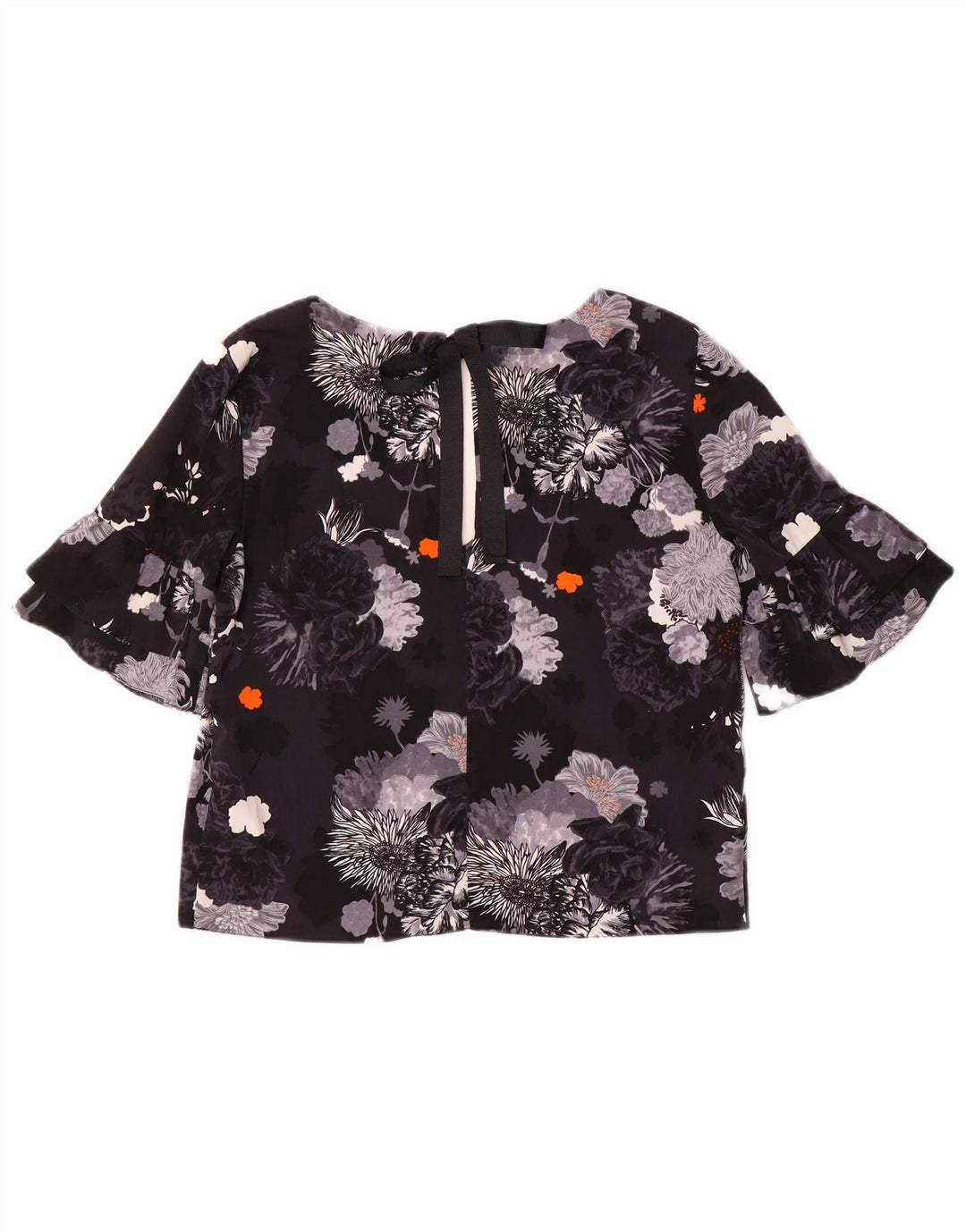 Topshop Chemisier surdimensionné pour femme UK 6 XS Noir Floral Polyester