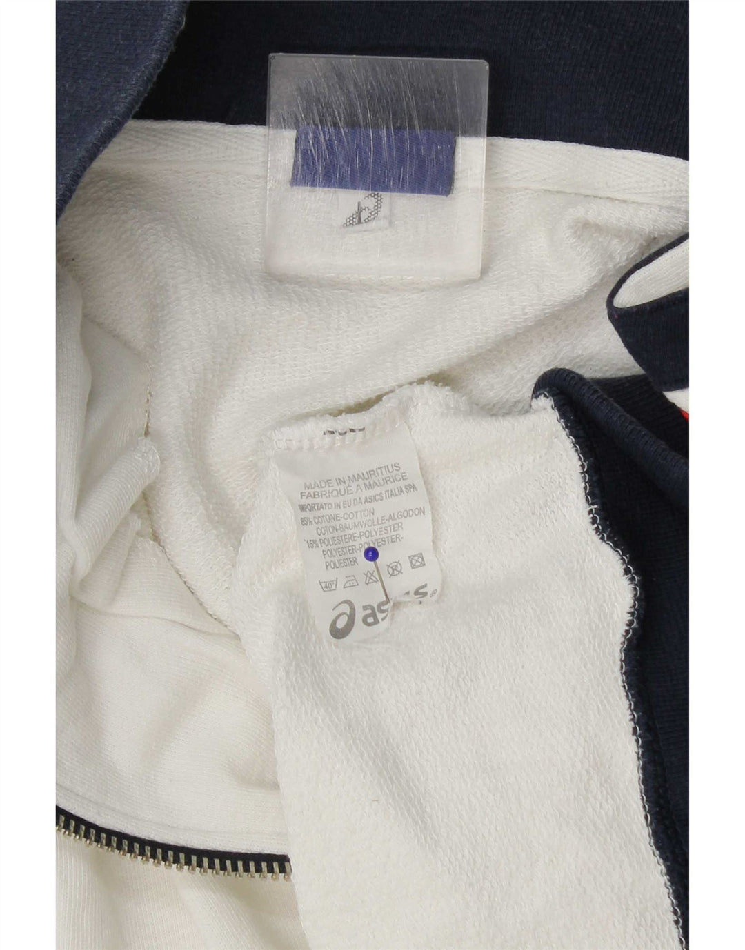 Asics Veste de survêtement pour homme Grand coton color block blanc