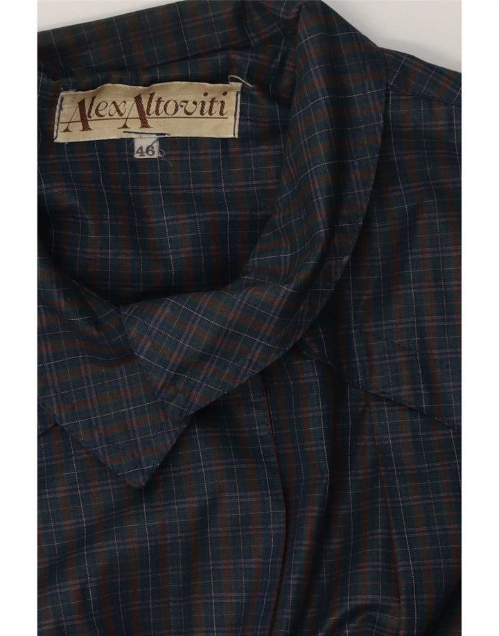 Alex Altoviti Manteau imperméable surdimensionné pour femme IT 46 Grand carreaux bleu marine