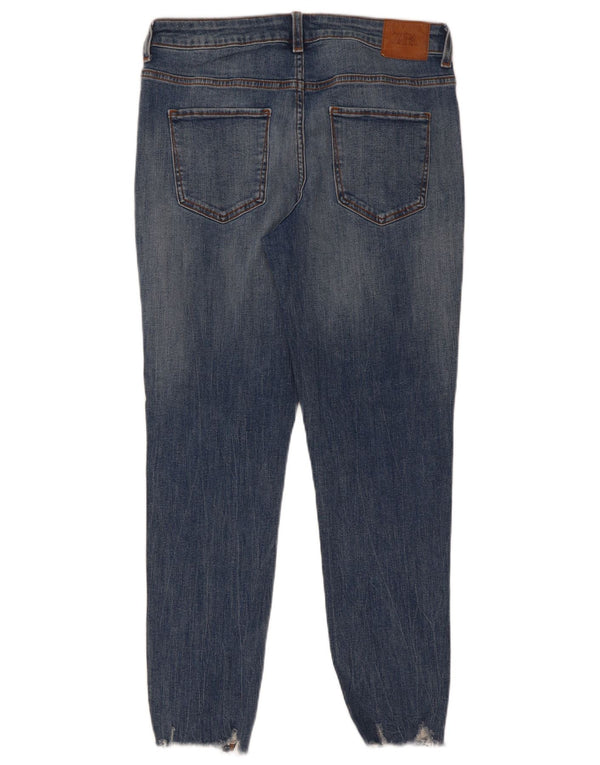 Zara Jean skinny vieilli pour femme EU 40 Medium W30 L27 Bleu Coton