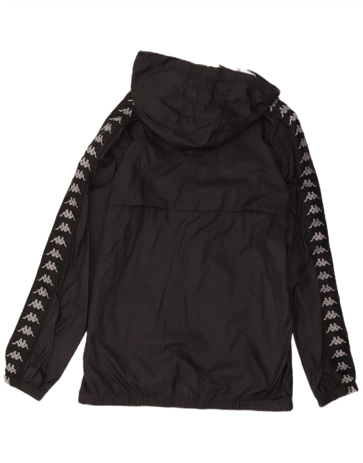 Kappa Veste de pluie à capuche pour homme UK 42 XL Noir Polyamide