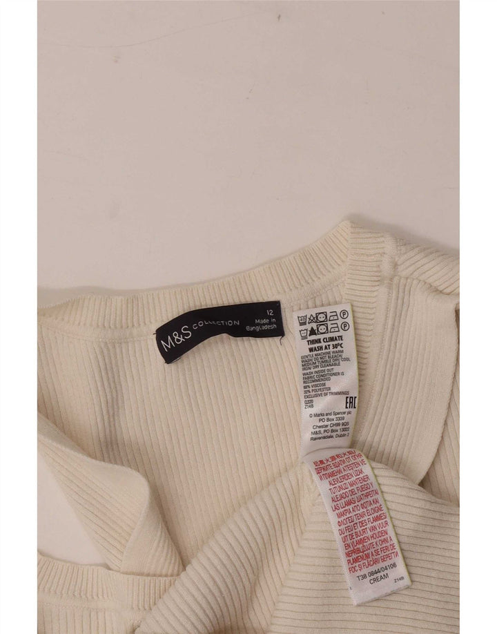 Marks & Spencer Débardeur court pour femme UK 12 Viscose blanc moyen