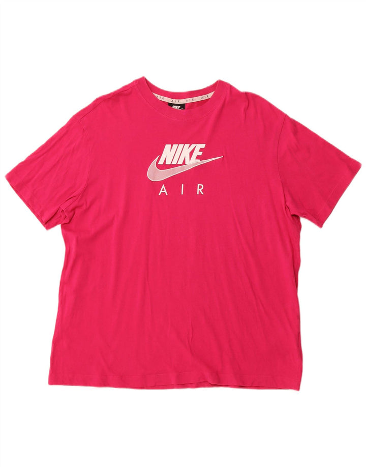 NIKE T-Shirt Air Graphic Homme Rose Moyen Coton