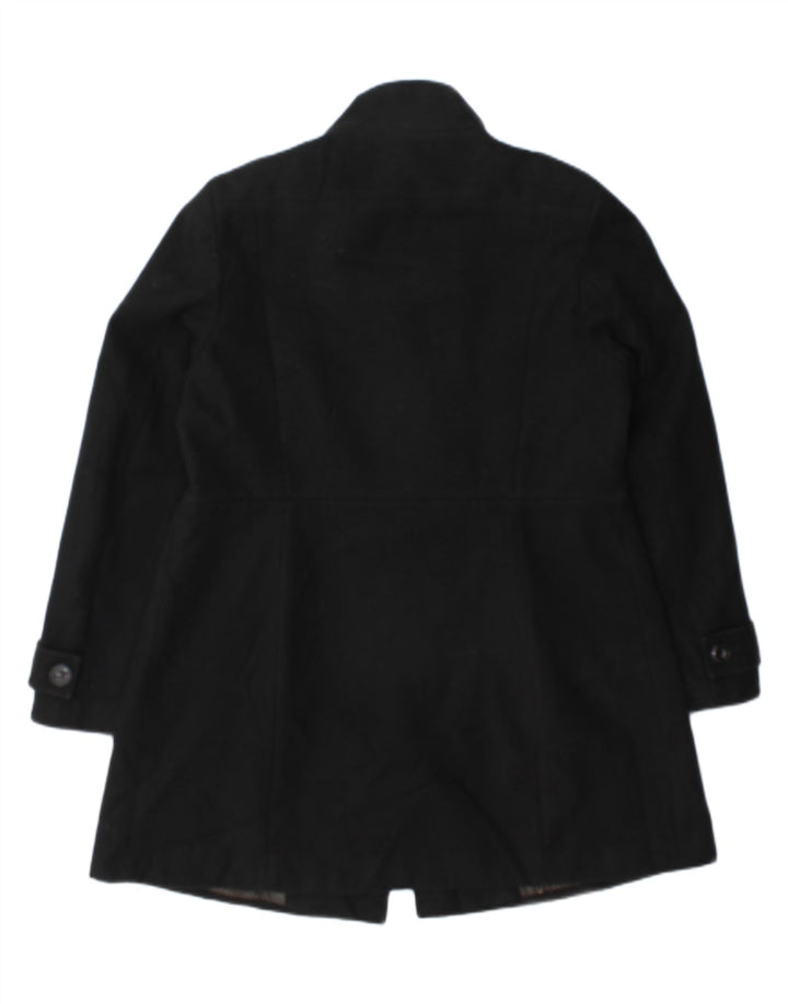 Marks & Spencer Manteau croisé pour femme UK 14 Medium Noir Polyester