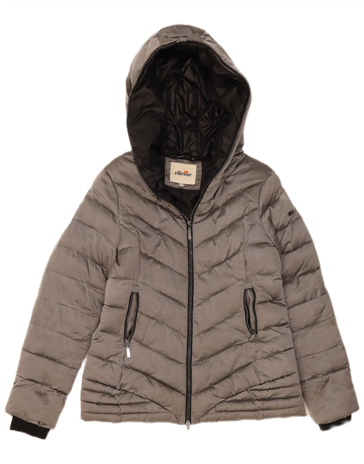 Ellesse Veste rembourrée à capuche pour femme UK 14 Argenté moyen