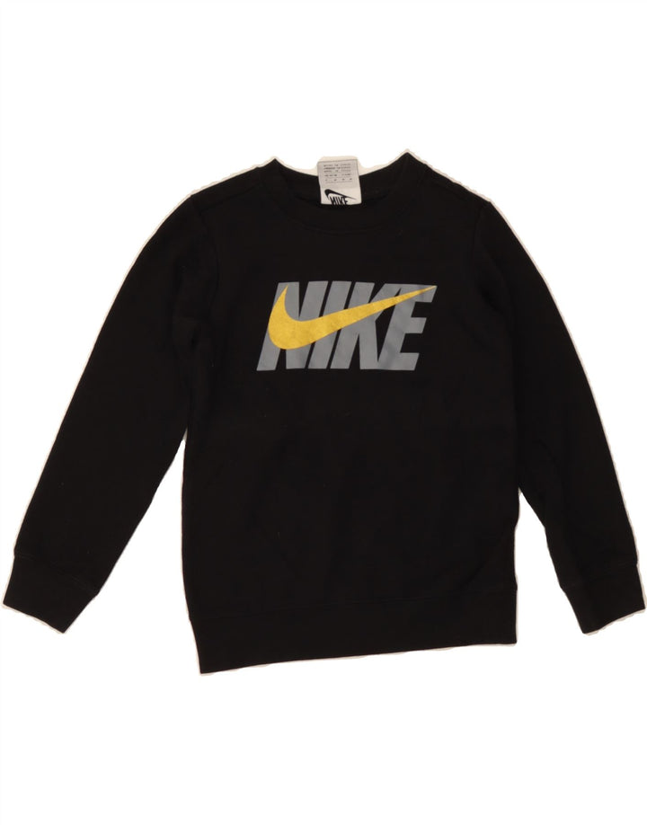 NIKE Girls Graphic Sweatshirt Jumper 5-6 Years Medium  Black Cotton Vintage Nike and Second-Hand Nike from Messina Hembry 
