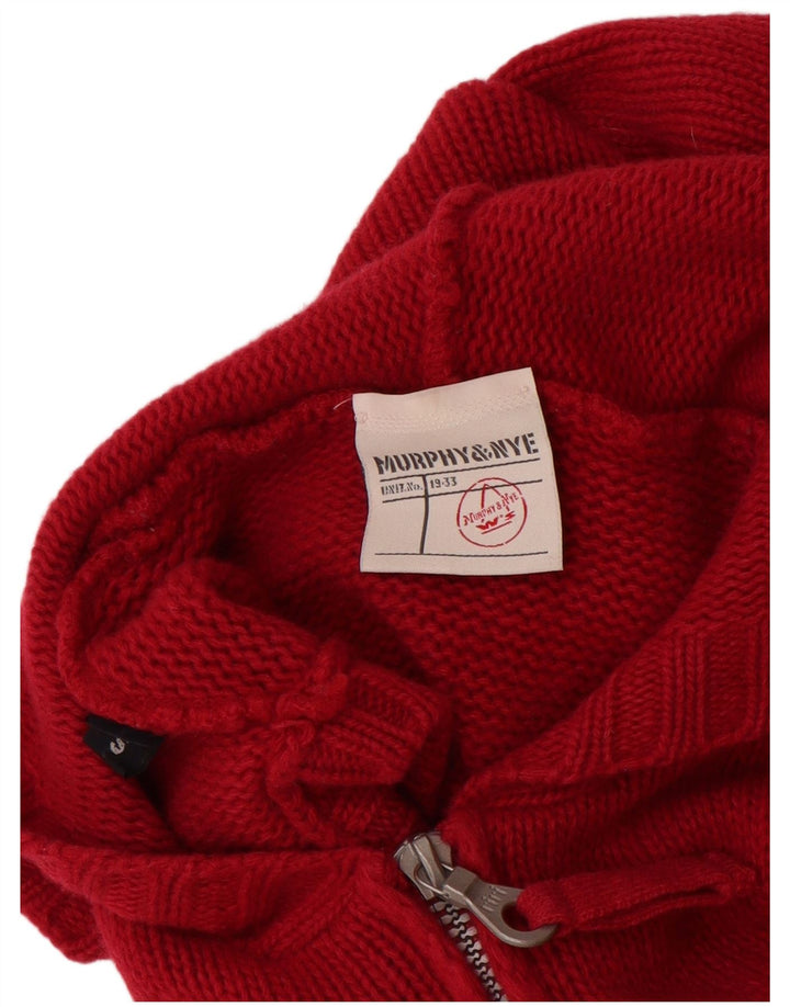 MURPHY & NYE Cardigan à capuche pour femme UK 10 Petit Bordeaux