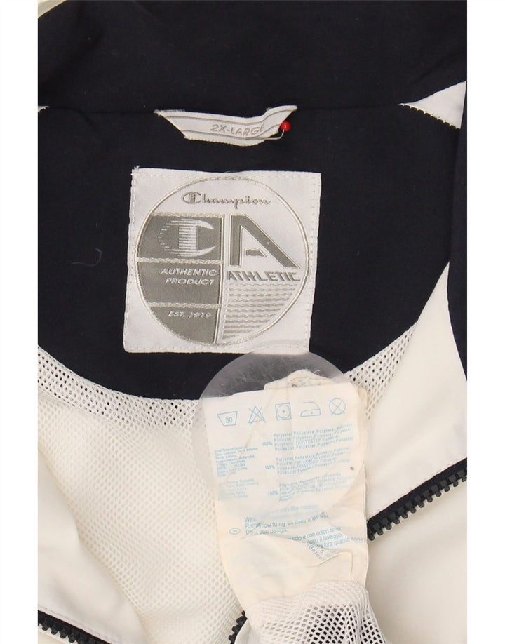 CHAMPION Mens Tracksuit Top Jacket 2XL White Colourblock Polyester Vintage Champion and Second-Hand Champion from Messina Hembry 