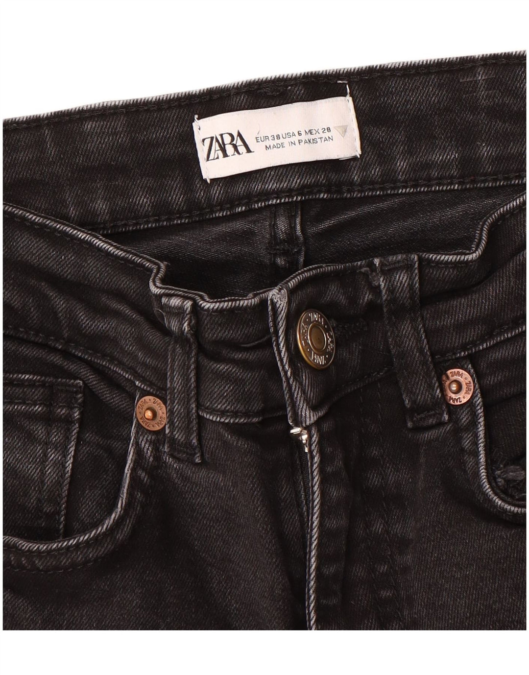 Zara Jean court bootcut pour femme EU 38 Small W28 L25 Noir