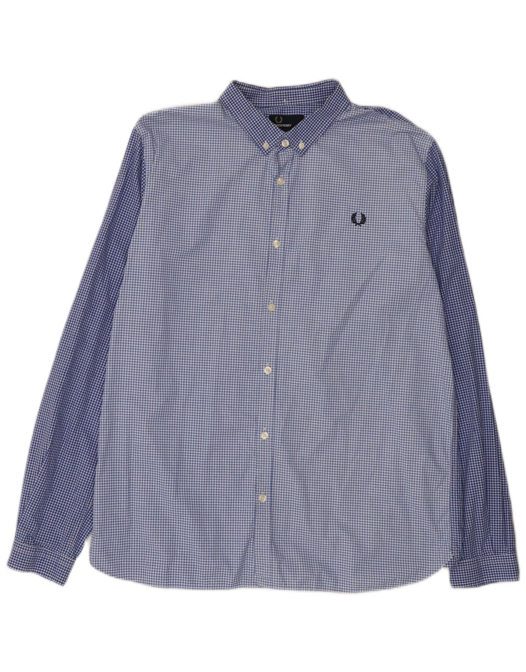 Fred Perry Chemise Slim Fit XL en coton vichy bleu pour homme