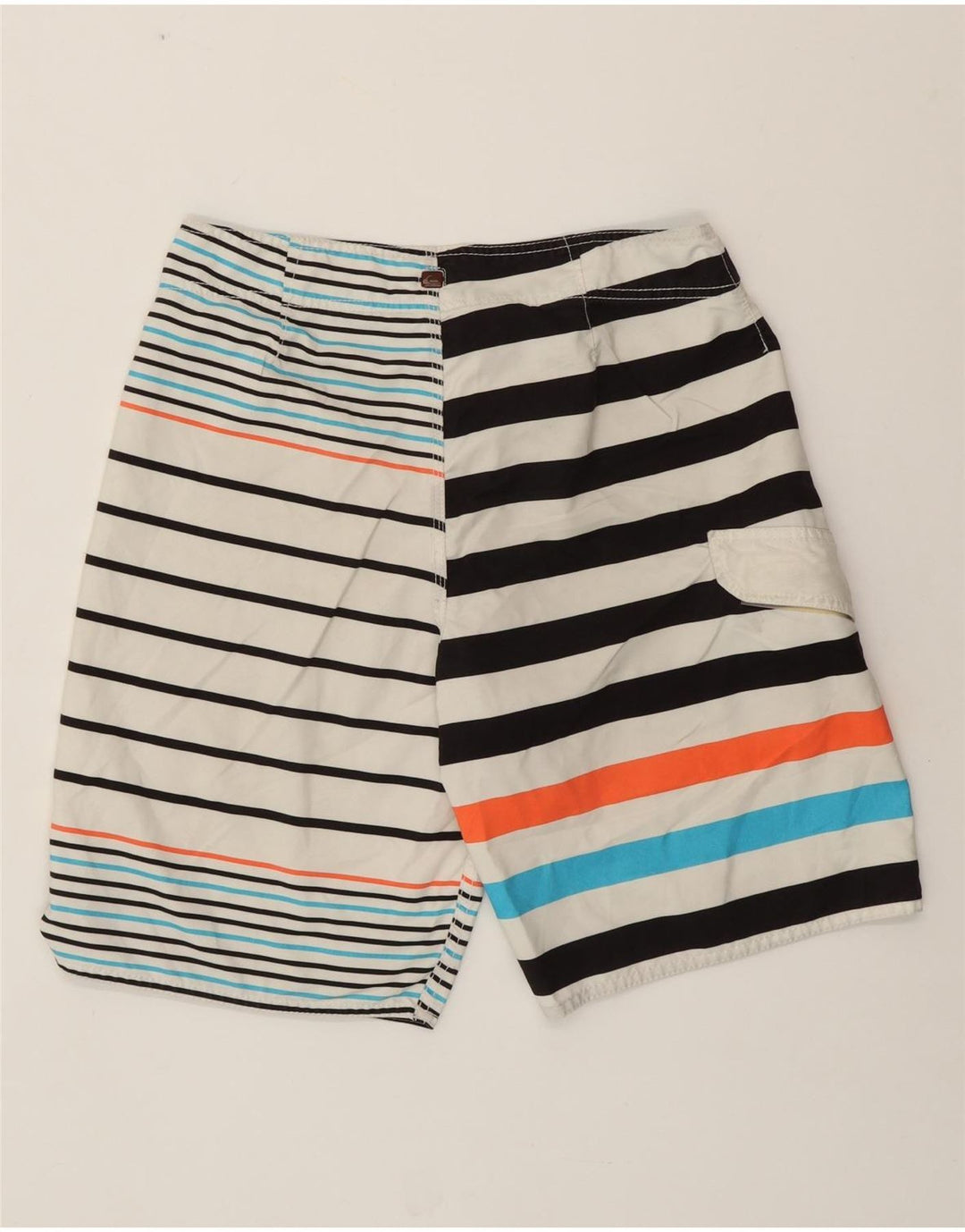QUIKSILVER Short de Bain Homme Rayé Blanc Moyen