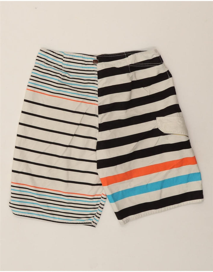 QUIKSILVER Short de Bain Homme Rayé Blanc Moyen