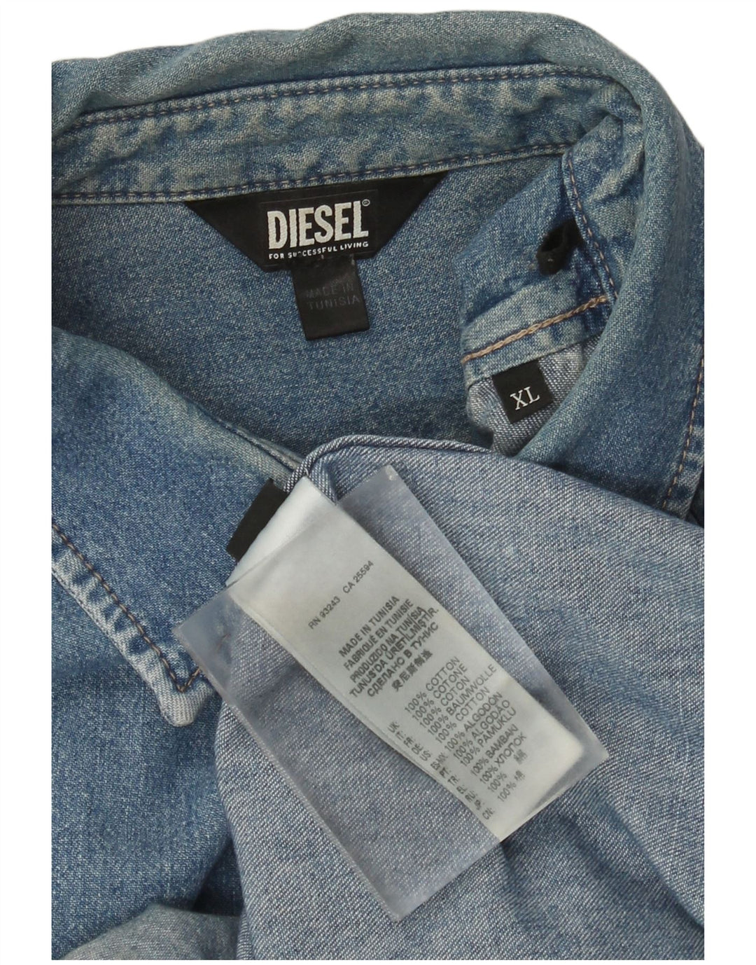 Diesel Chemise en Jean XL Bleu Coton Homme