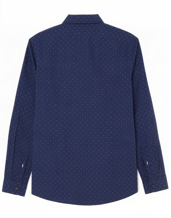 Hugo Boss Chemise Regular Fit Large en coton à pois bleu marine