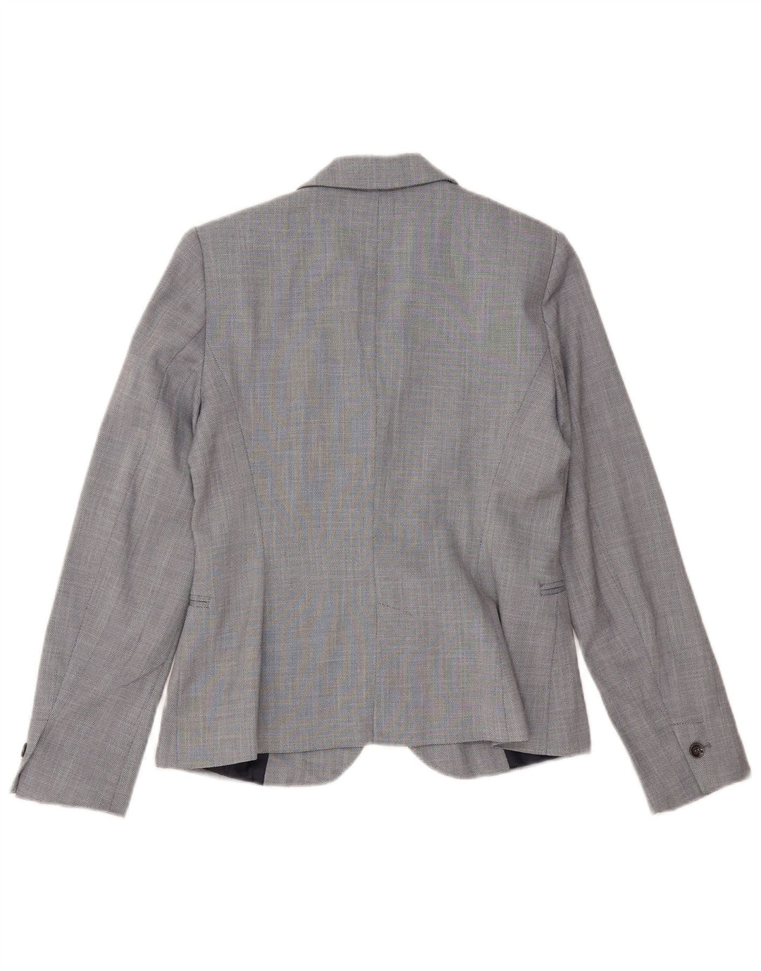 ZARA Veste Blazer 1 Bouton Femme EU 36 XS Gris Chevron Polyester
