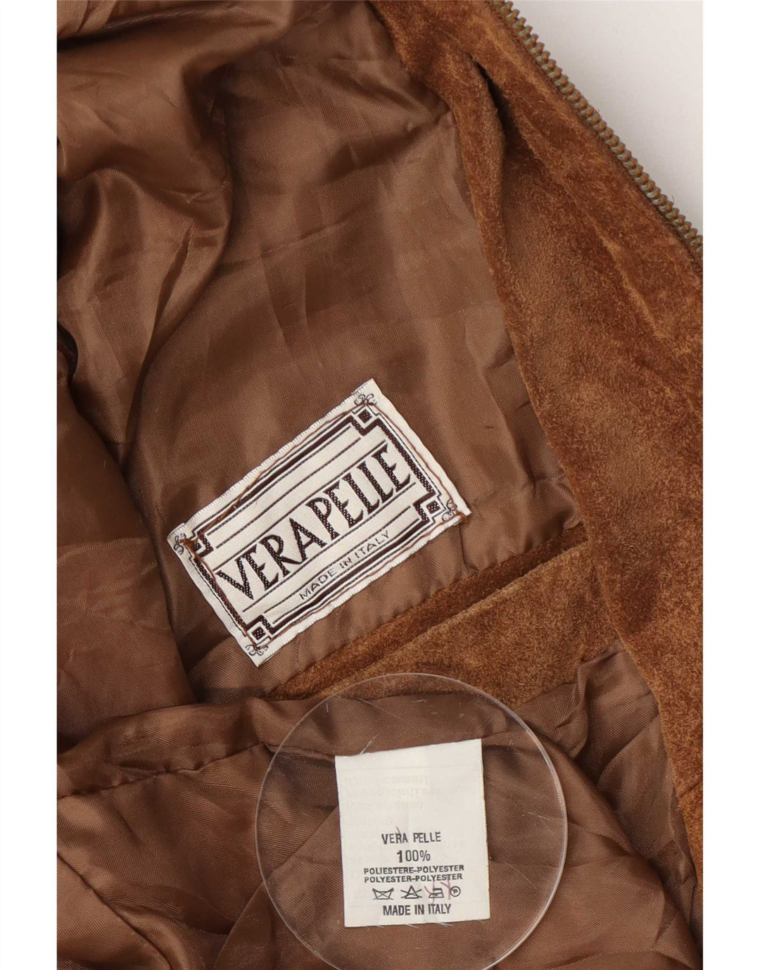 veste en daim homme vintage IT 48 cuir marron moyen