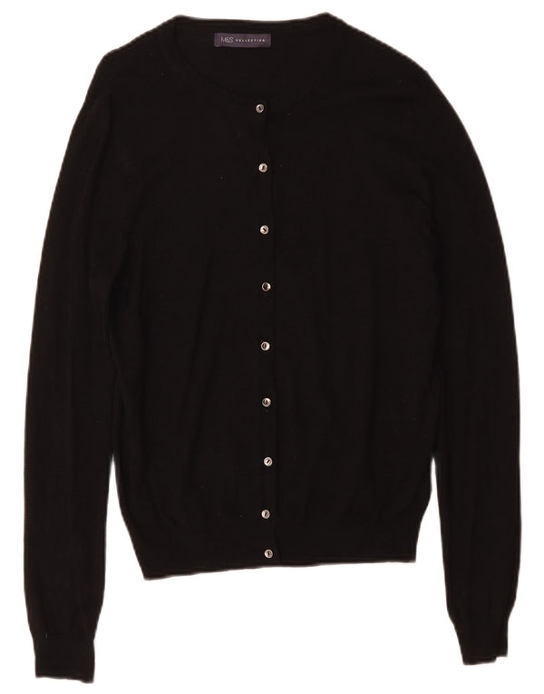 Marks & Spencer Pull Cardigan Femme UK 12 Medium Noir Viscose