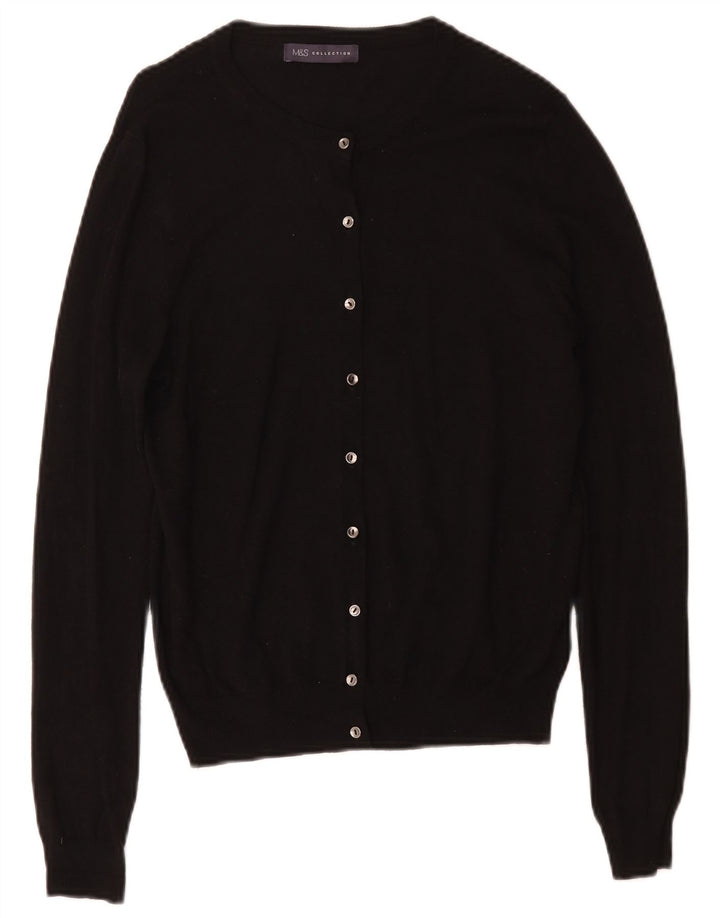 Marks & Spencer Pull Cardigan Femme UK 12 Medium Noir Viscose