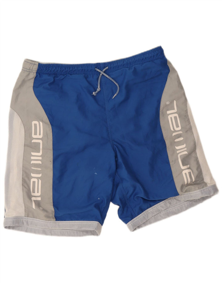 Animal Short de bain graphique pour hommes, grand bleu, polyester color block