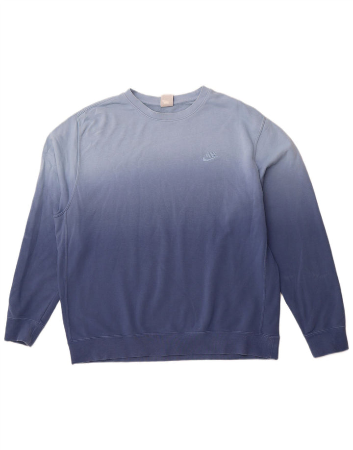 NIKE Sweat-shirt pour homme XL en coton color block bleu