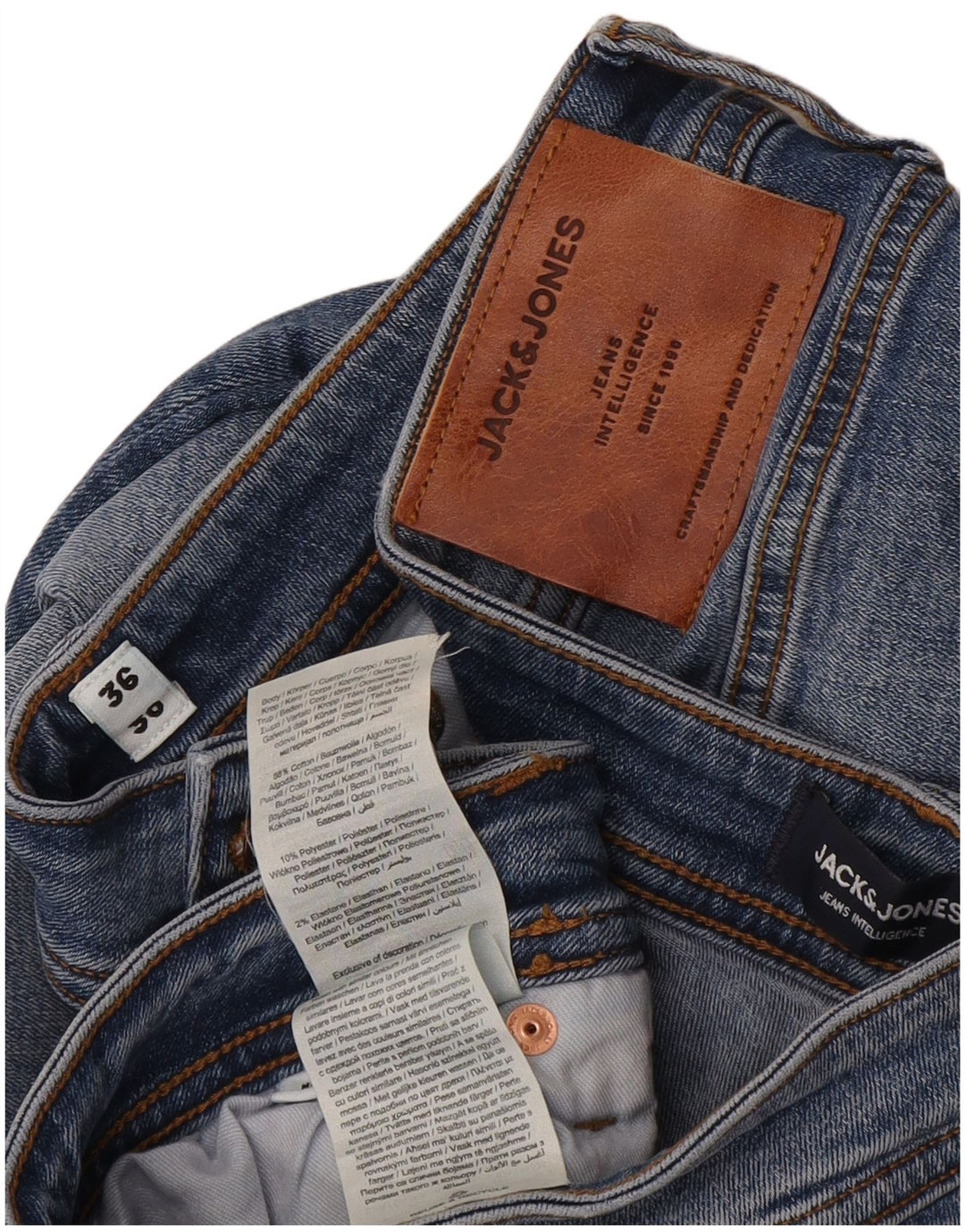 Jack & Jones Jean Droit Tim Homme W36 L30 Bleu Coton