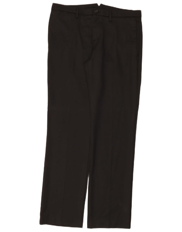 Benetton Pantalon décontracté droit pour homme IT 50 Large W36 L35 Noir Polyester
