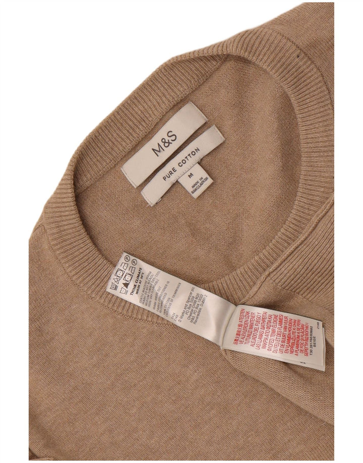 Marks & Spencer Pull col rond homme en coton beige moyen