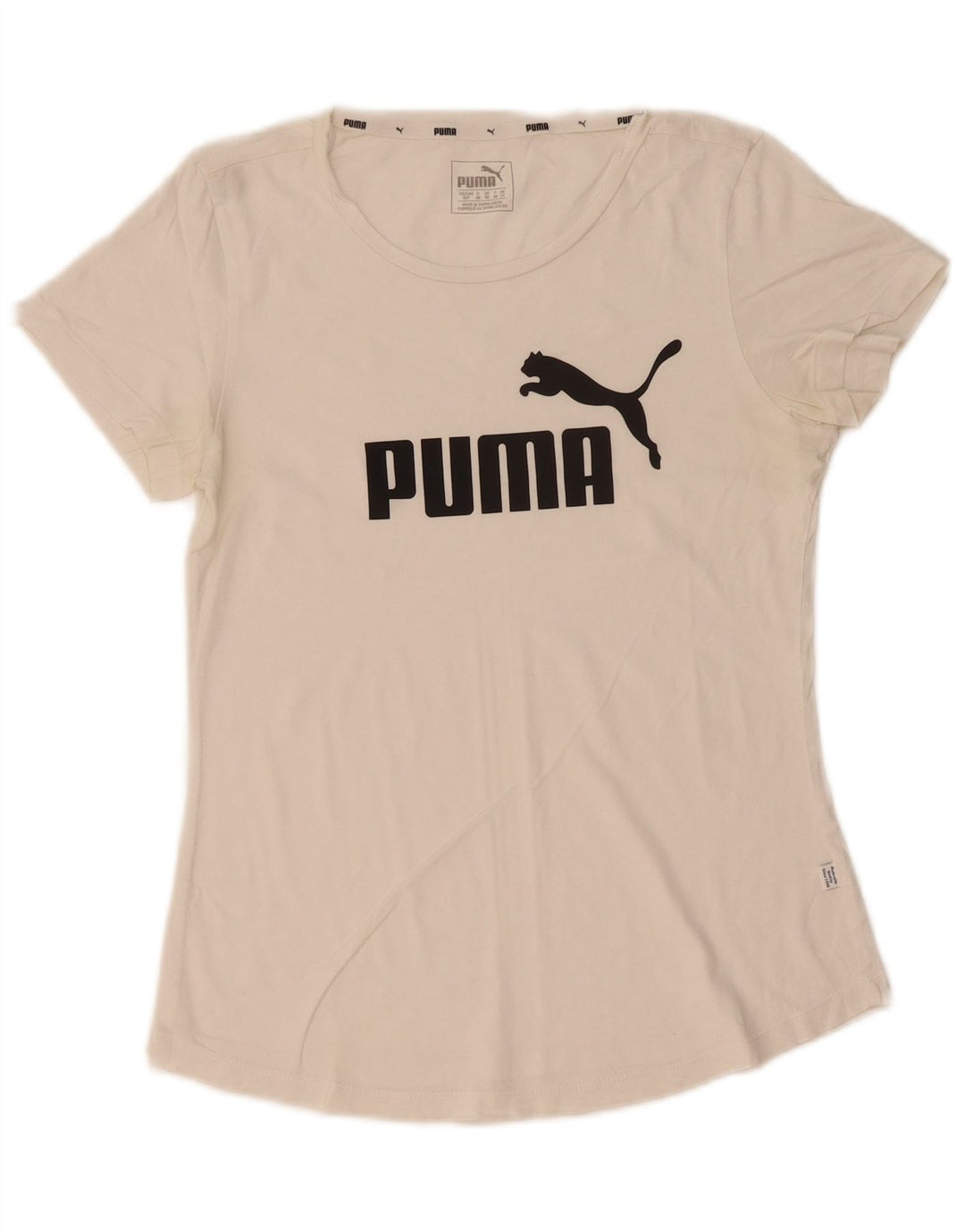 Puma T-shirt graphique pour femme UK 10 Small Blanc