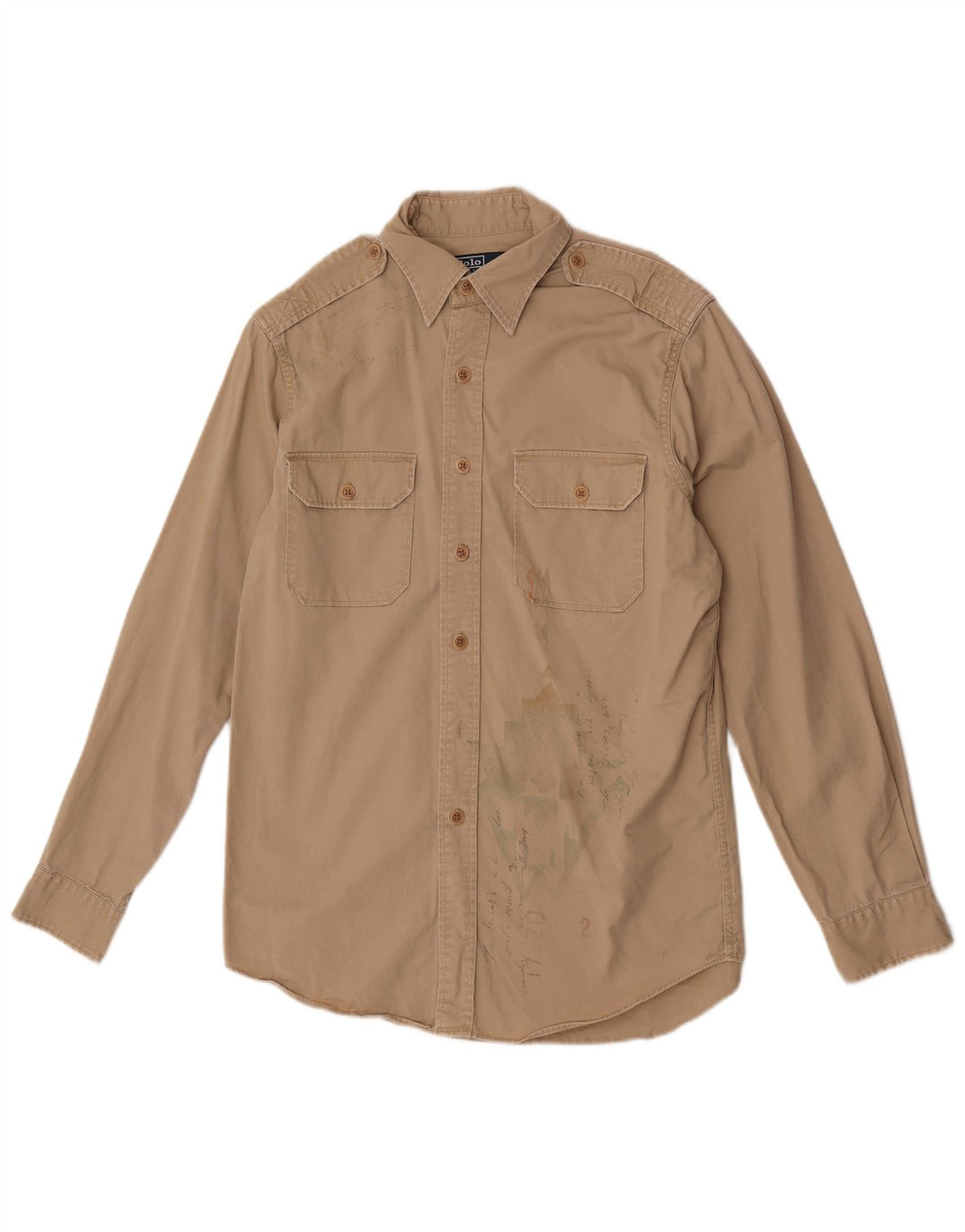 Polo Ralph Lauren Chemise Homme Coton Beige Moyen
