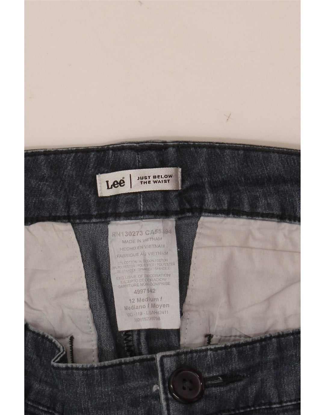 Lee Jeans Capri Femme US 12 Large W32 Bleu Marine Coton