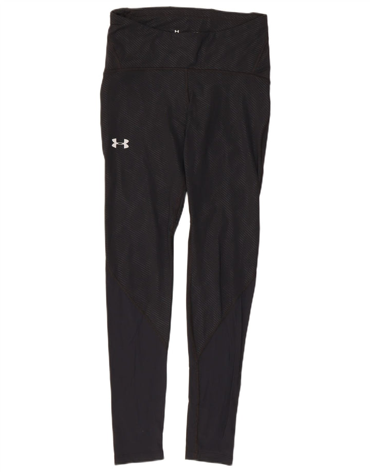 Under Armour Leggings Femme UK 44 Nylon Rayé Noir Moyen