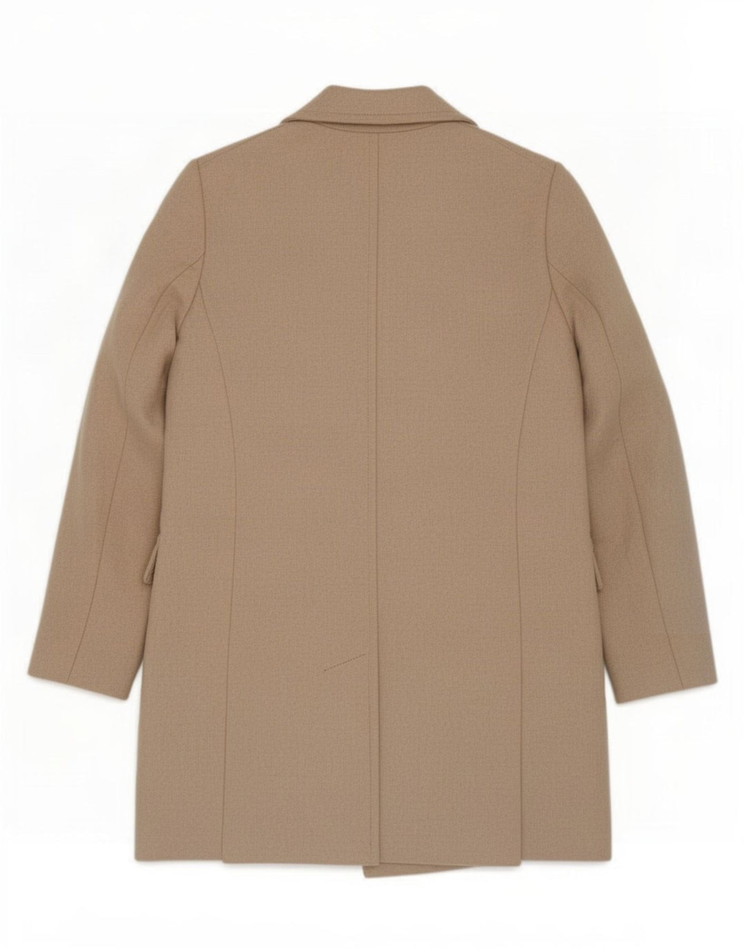 Zara Womens Double Breasted Coat UK 10 Petite laine beige