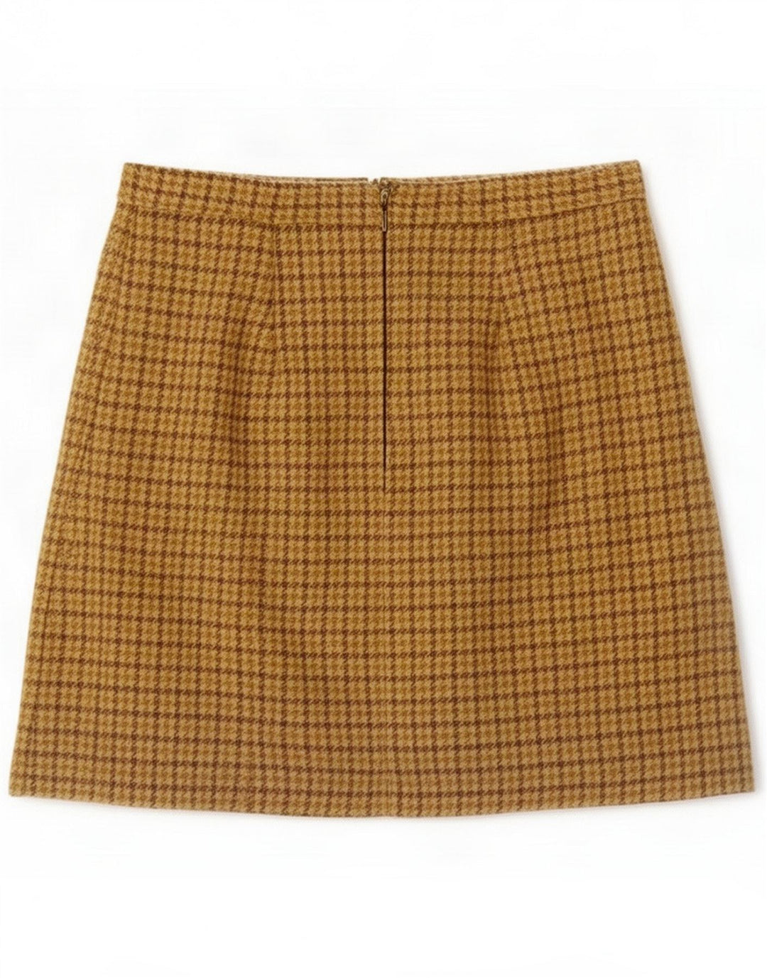 Vintage Mini-jupe femme petit W26 marron à carreaux