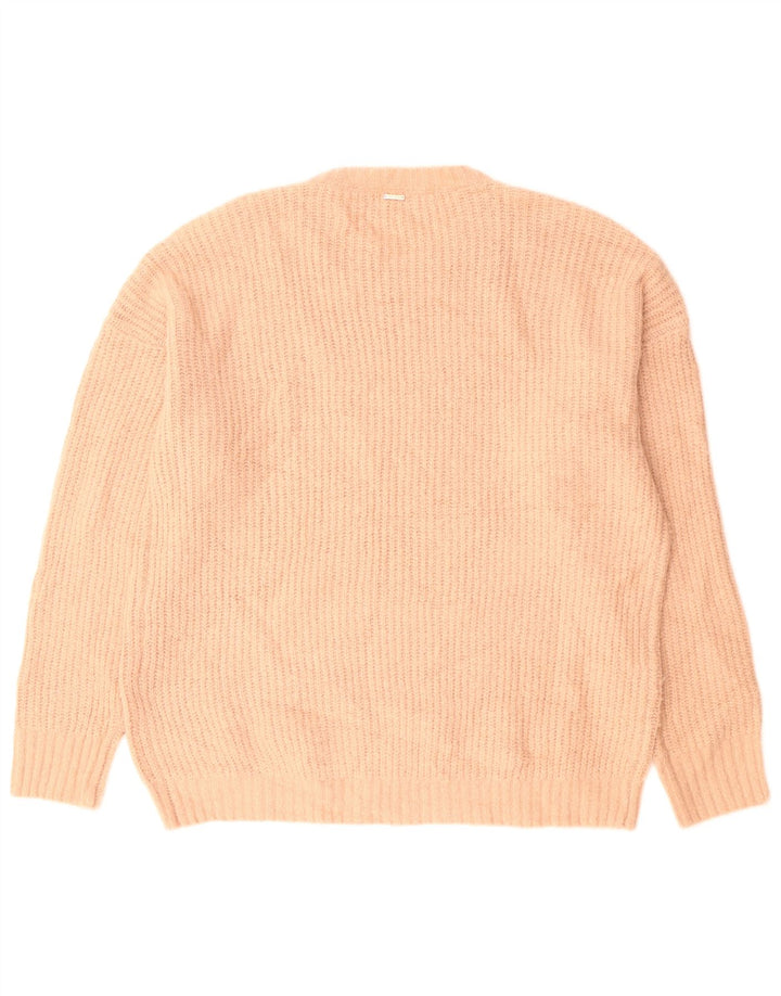 Volcom Pull surdimensionné à col rond pour femme UK 12/14 Rose moyen